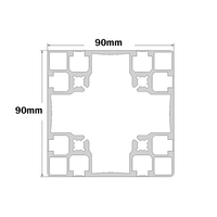 10-9090S4-0-12IN MODULAR SOLUTIONS EXTRUDED PROFILE 90MMX 90MM SMOOTH SIDES TEAR AWAY, CUT TO THE LENGTH OF 12 INCH